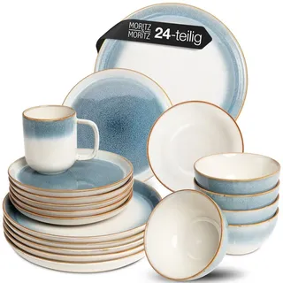 Moritz & Moritz TARENTO Blau Geschirrset 24-tlg. - B/H/T ca. 45,00x39,00x35,00