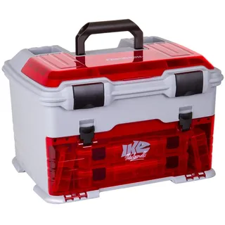 Flambeau Outdoors T5PW „IKE“ Multiloader Angelbox, Organizer mit Tuff Tainer Boxen, Zerust Korrosionsschutz, durchsichtiges Rot/Grau