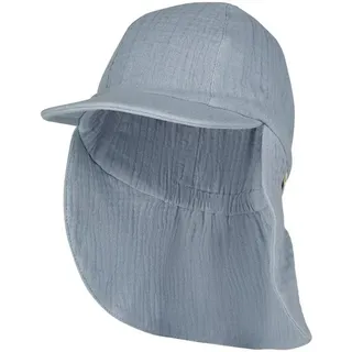 Sterntaler Sterntaler® Beanie Sterntaler® Schirmmütze mit Nackenschutz Musselin (1-St) blau 47 cm