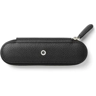 Graf von Faber-Castell 118740 - Stifteetui für 2 Schreibgeräte, Cashmere, Schwarz, Federtasche mit Reißverschluss