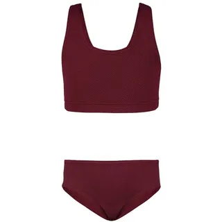 Aquarti Bustier-Bikini Jacquard Punkte Rot/Braun 152