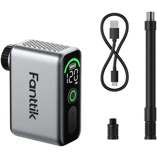Fanttik X10 Ace Tiny Fahrradpumpe, 8,3 BAR/120 PSI Mini Kompaktluftpumpe mit Presta- und Schrader-Ventil, Schnellaufblasbare Elektro-Minipumpe Tragbar für E-Bike, Mountainbike, Citybike und Rennrad