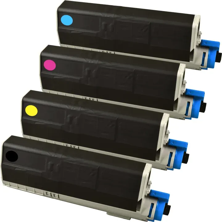 4 Kompatible Toner ersetzt Oki 46490605-08 Multipack KCMY