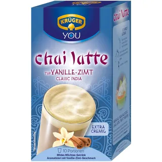 KRÜGER YOU chai latte Vanille-Zimt, Instantzubereitung für Milchtee-Getränke, aromatisiert mit Vanille-Zimt-Geschmack, 250 g (10 x 25 g Sachets)