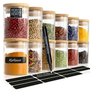 Moritz & Moritz 12x Gewürzgläser Set je 125ml - glasklar