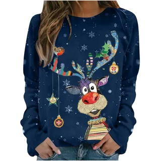 Generisch Weihnachtspullover Damen, Weihnachtspulli Damen