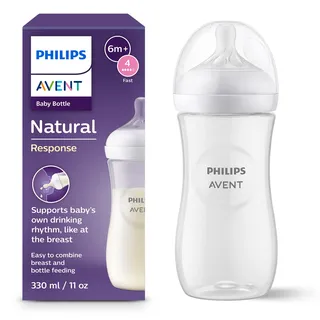 Philips AVENT Natural Response - Babyflasche 330ml, Sauger 4, schnelle Durchflussrate - SCY906/01