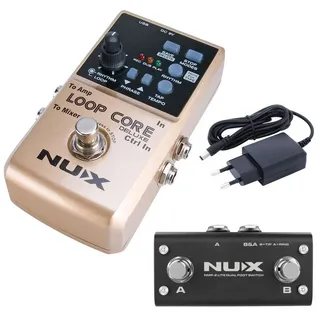Nux E-Gitarre Nux Loop Core Deluxe Bundle Effektpedal mit Netzteil, Effektpedal