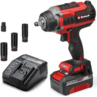 Einhell Professional Akku-Schlagschrauber IMPAXXO 18/450 (1x4,0Ah) Power X-Change (18 V, 450 Nm, Brushless, Außenvierkant-Aufnahme, inkl. 4 Ah Akku, Ladegerät, Nuss-Set)