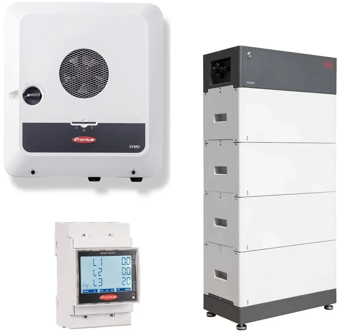 Fronius Set Symo GEN24 10.0 Plus 10 kW Hybridwechselrichter + BYD Premium HVS 10,0 Speicher