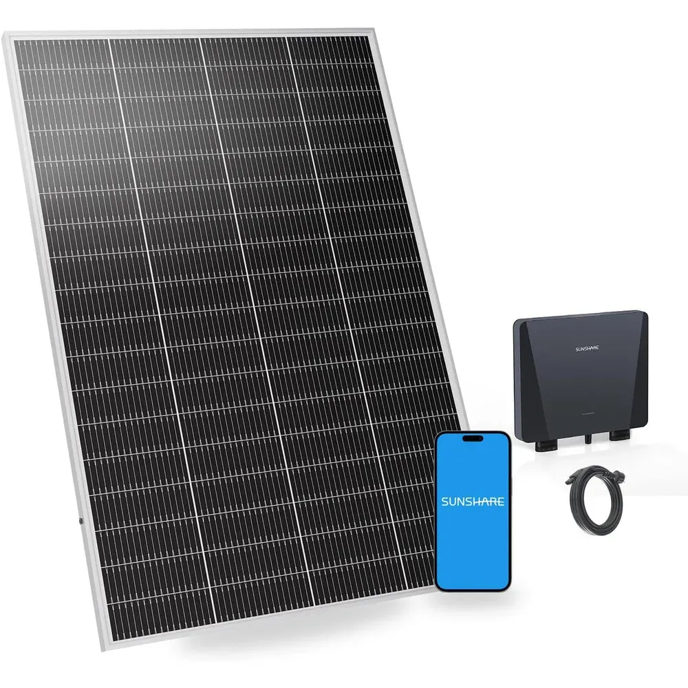 SUNSHARE Ray Lite BASIC KIT Balkonkraftwerk bis 1200W Solar Module, leicht & platzsparend