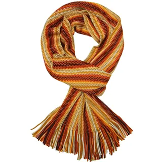 Rotfuchs Strickschal Herrenschal Warm & weich Unisex Wolle gestreift multi mehrfarbig (Orange) - 200 x 25 cm