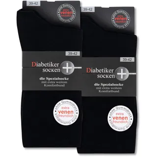 Diabetiker Socken ohne Gummi & Naht aus 97% Baumwolle für Damen und Herren 6 Pk