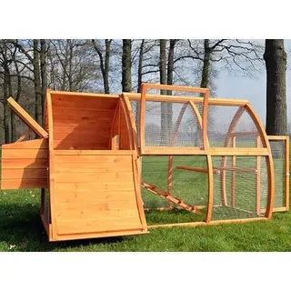 zooprinz Design Hühnerstall - aus massivem Vollholz und stabilem Draht - Hühner-stall mit Nistkasten schnell zu reinigen - witterungsbeständig Dank hochwertiger Lasur - Hühnerstall