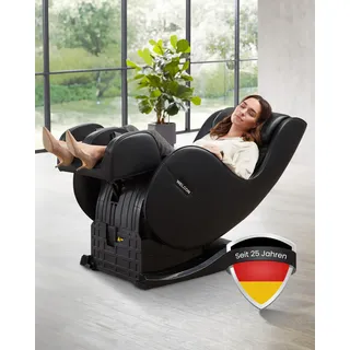 WELCON Massagesessel EASYRELAXX in SCHWARZ - 3D Massagestuhl mit Neigungsverstellung elektrisch Automatikprogramme Knetmassage Klopfmassage Rollenmassage Sessel Massagestuhl, Kunstleder, Entspannen