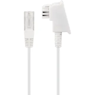 goobay 60666 Routerkabel, Telefonkabel, Anschlusskabel für DSL/ADSL/VDSL, TAE-F Stecker auf RJ45 Stecker (8P2C), weiß, 2 Meter