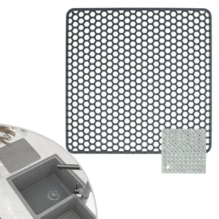 Große Spülbeckenmatte 30.5 * 30.5cm,Silikon Spülbeckeneinlage, Zusammenklappbar Rutschfeste Spülbeckenmatte Spülbeckenmatte mit Reinigungsbürste