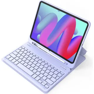 Inateck Tastatur Hülle kompatibel mit iPad Air 6 11 Zoll 2024, iPad 10 Gen. 2022, iPad Air 5/4 (2022/2020) 10,9 Zoll, iPad Pro 11 4/3/2/1, QWERTZ, mit Stifthalter, Abnehmbar, KB04002