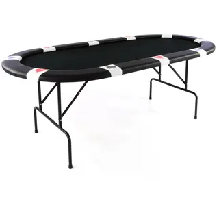 Nexos Trading Casino Pokertisch klappbar L 215 x B 115 x H 79 cm Armlehnen Schwarze Pokerauflage Klapptisch für 10 Spieler Deluxe Sonderedition