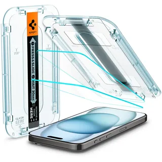 SPIGEN Glass tR EZ Fit 2 Pack Transparency iPhone 15 Transparent,