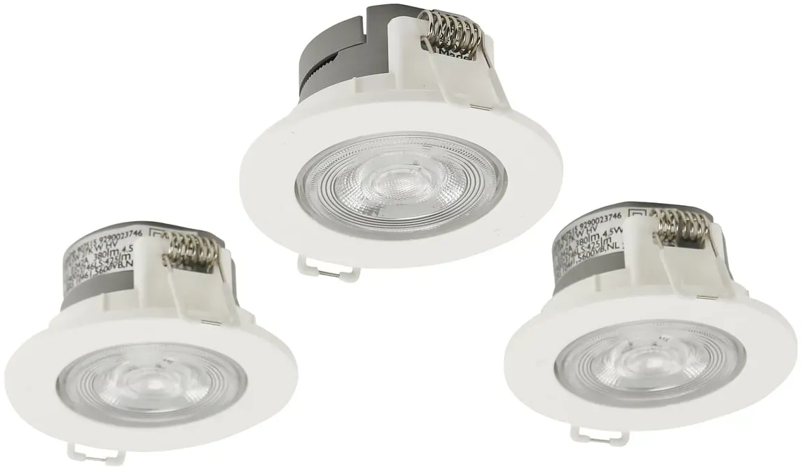 PHILIPS Einbaustrahler TARAON, LED, 2700 K, 4,5 W, 380 lm, 3 Stück