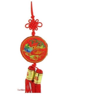 lachineuse Chinesischer Glücksbringer-Anhänger, Stoff, Scharlachrot, 30 zm