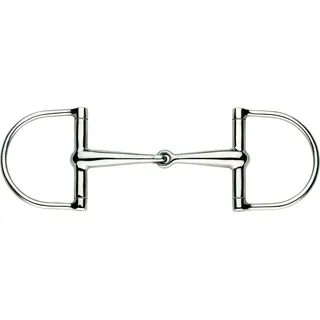 Herm Sprenger D-Ring Gebiss einfach gebrochen 56 mm Silber/Weiß