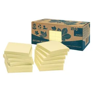 Info Info, Haftnotizen 5654-11box, gelb, 75 x 75mm, selbstklebend, 12x 100% Blatt