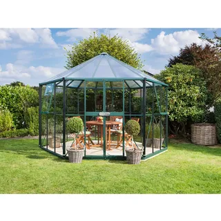 Alu grün ESG 3 mm/Dach HKP 6 mm 9 m2 inkl. Stahlfundament