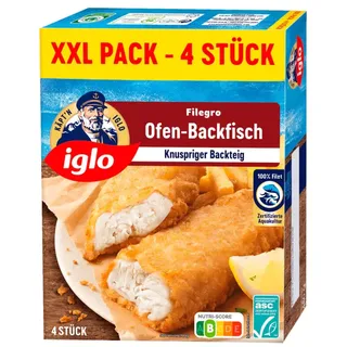 Iglo MSC Filegro Traditioneller Ofen-Backfisch XXL 480 g