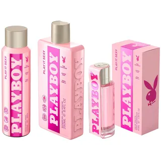 Playboy SET Eau de Toilette Spray 40ml, 250ml Duschgel & Deo Play it Sexy #21