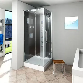 AcquaVapore Duschkabine Komplettdusche D38-03R1-EC Fertigdusche Dusche 80x80 cm