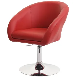 MCW Esszimmerstuhl HWC-F19, Küchenstuhl Stuhl Drehstuhl Loungesessel, drehbar höhenverstellbar ~ Kunstleder rot