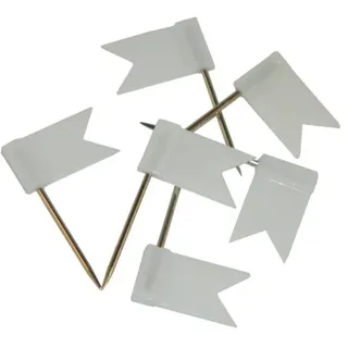 BIG-SAM 30001 - 40 Pinnwandnadeln - Flaggen / Fähnchen - WEISS
