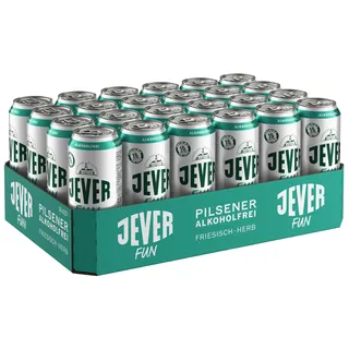 Jever Fun Alkoholfreies Bier 24x0,50 Liter Dosen EINWEG. Ohne Zucker, voller Geschmack. 12 Liter Gesamt