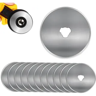 Rollschneider Ersatz Klingen,Rollschneider Ersatzklingen 45mm Rundklinge,12 Stück Rollschneider Ersatz Klinge,für Quilten Papier Stoff Scrapbooking Nähen Stoffschneider
