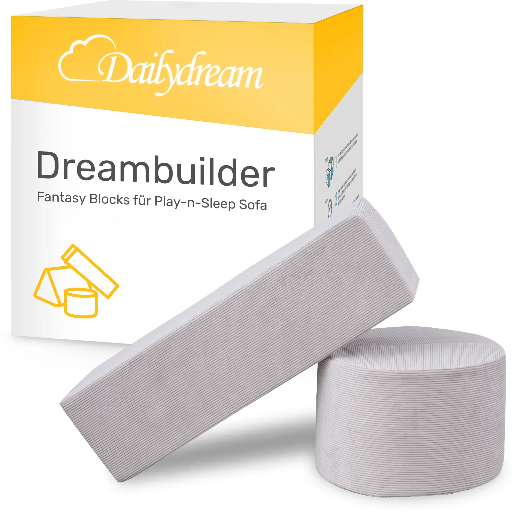Fantasy Blöcke – Erweiterung für das Dailydream Spiel- und Schlafsofa, Grau