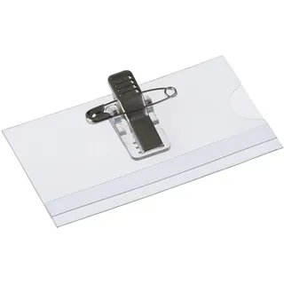 Europel Namenschild mit Kombiklemme 75x40mm & 24 Stück