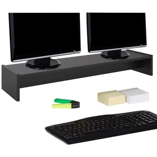 CARO-Möbel Monitorständer Zoom , schwarz Holzwerkstoff, Mode, 100x15x27 cm Arbeitszimmer, Schreibtische