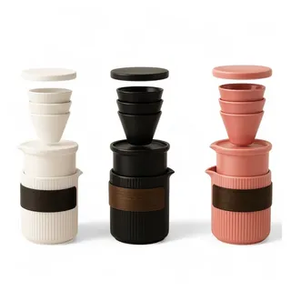 GlasArt Teeservice Reise-Teeset 3 Personen Teekanne Teetassen Porzellan mit Reisetasche rosa