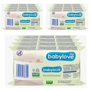 babylove Vorteils Pack Feuchttücher 12 x 80 Stück, 960 Stück Aloe Vera & Kamille