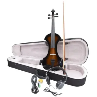 Arvada WN009-4/4 elektrische-violin, Eingebauter aktiver Tonabnehmer, inklusive Koffer, Bogen, Kabel, Kopfhörer, Harz und Batterie