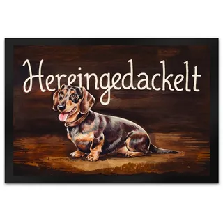 speecheese Fußmatte Hereingedackelt Fußmatte XL in 40x60 cm mit Dackel 40 cm x 60 cm