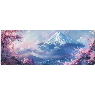 Gaming Mauspad Kirschblüten Mauspad XXL 900 x 400 x 3mm XXL Mousepad schneebedeckte Berge Mauspad Gaming Zubehör mit Anti Rutsch Basis Mouse Pad Wasserdicht und Langlebig Maus und Tastatur,Home Decor