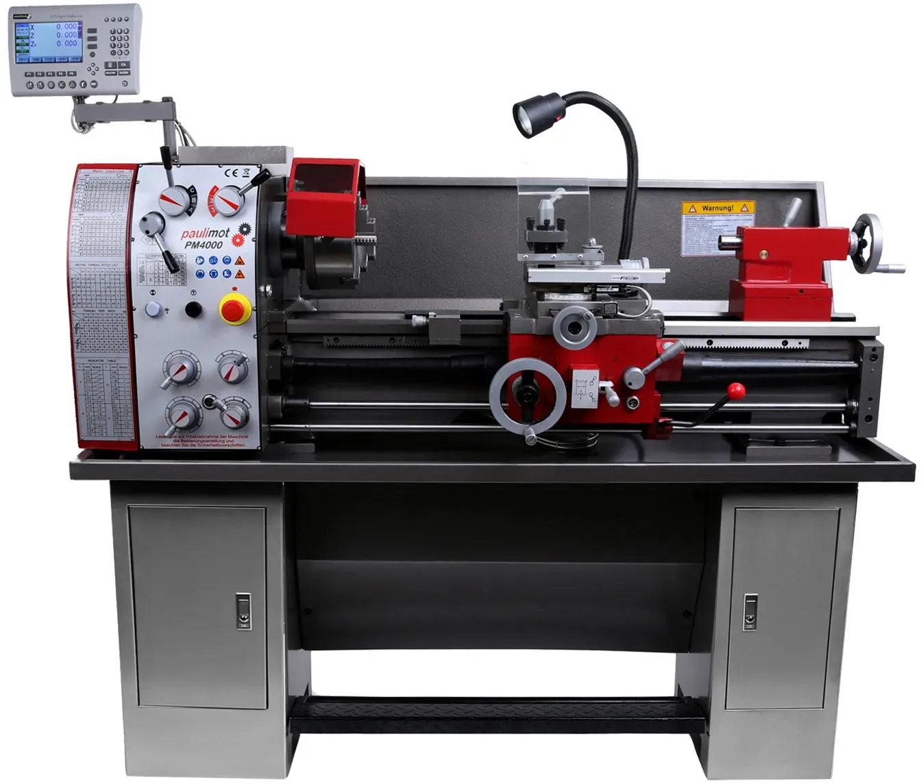 Drehmaschine PM4000 mit 400 Volt Motor, 1,5 kW und Messsystem