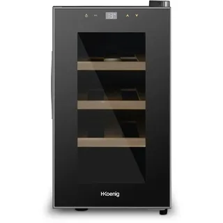 H.Koenig AGE8 Weinkühlschrank / 8 Flaschen / Temperatur von 11°C bis 18°C / LED-Temperaturanzeige / Holzlagerböden
