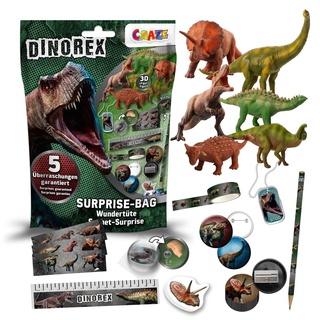 CRAZE Surprise Bag DINOREX Kinder Jungen Schultüte Dino Überraschungstüte Mitgebsel Tüten 17616, Wundertüte Dinosaurier