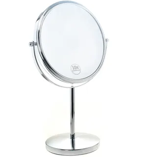 TUKA-i-AKUT TUKA Standspiegel 10 fach Vergrößerung, 8 inch Kosmetikspiegel 360° drehbar. Verchromten Schminkspiegel Rasierspiegel Tischspiegel Badzimmerspiegel, Doppelseitig: Normal+ 10x Vergrößerung, TKD3108-10x