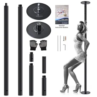 SereneLife Pole Dance Stange – Höhenverstellbar 204-274cm, Statisch & Rotierend, Perfekt für Indoor Poledance, Turnstange & Fitness, Robuster Stahl, Anti-Korrosion, 280kg, Einfache Montage für Zuhause