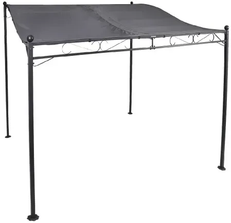 Lex Pavillon Gartenpavillon 2,5x3 m Anbaupavillon Terrasse Pergola Sonnenschutz PU grau : Grau